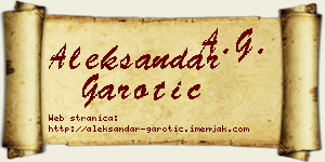 Aleksandar Garotić vizit kartica